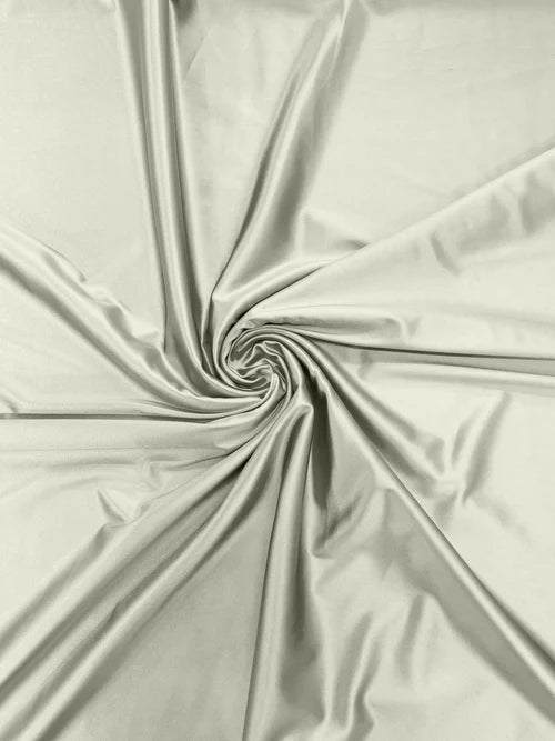 60" Shiny Heavy Satin Fabric - Ivory - Stretch Satin Shiny Heavy Fabric Sold By Yard