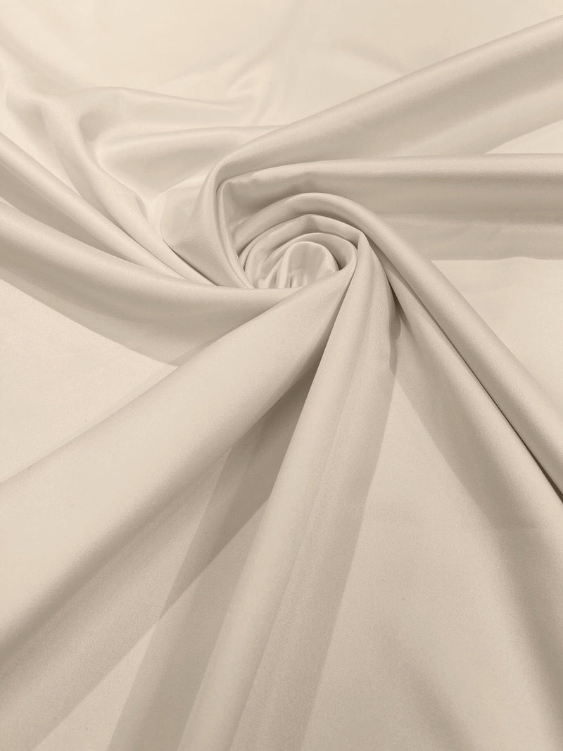 Matte L'Amour Stretch Satin - Ivory - Stretch Satin Fabric For Bridal, Prom Dress Sold By Yard