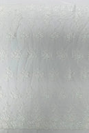 Flower 3D Corded Fabric - Ivory - Lace Mesh Fabric Embroidered Floral Design by Yard