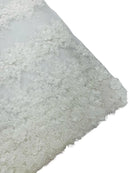 Flower 3D Corded Fabric - Ivory - Lace Mesh Fabric Embroidered Floral Design by Yard