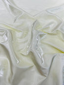 60" Crystal Liquid Satin Fabric - Water Shine Ultra Glossy Shimmer Reflective Bridal Satin Fabric By Yard