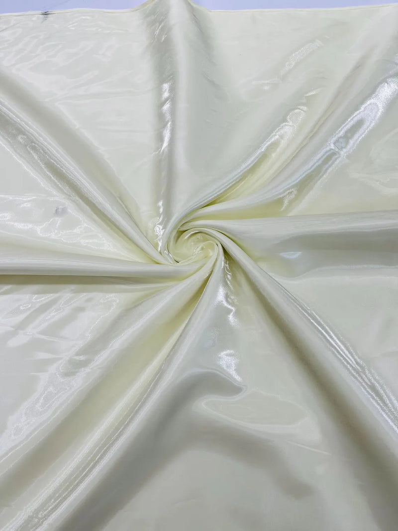 60" Crystal Liquid Satin Fabric - Water Shine Ultra Glossy Shimmer Reflective Bridal Satin Fabric By Yard