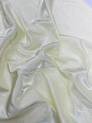 60" Crystal Liquid Satin Fabric - Water Shine Ultra Glossy Shimmer Reflective Bridal Satin Fabric By Yard
