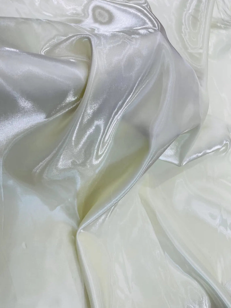 60" Crystal Liquid Satin Fabric - Water Shine Ultra Glossy Shimmer Reflective Bridal Satin Fabric By Yard