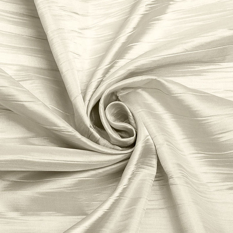 Crushed Taffeta Fabric - Ivory - 54" Wide Crushed Taffeta Creased Fabric Sold by Yard