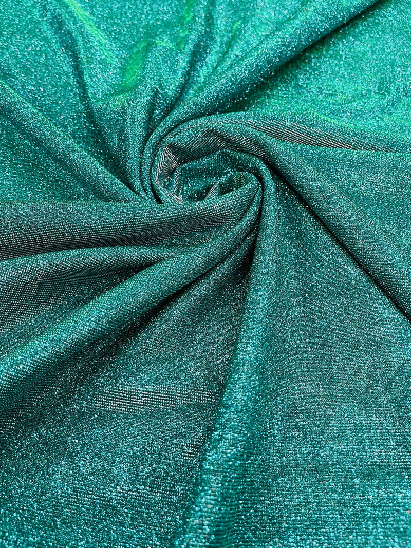 Shimmer Glitter Fabric - Jade Green - Luxury Sparkle Stretch Solid Fabric Sold By Yard