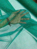 Glitter Lace Mesh Fabric - Jade Green - Shimmer Glitter Dot Design on Mesh Lace By Yard