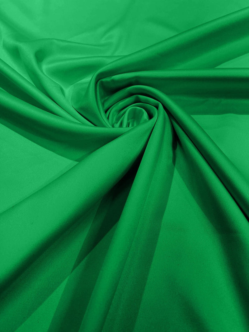 Matte L'Amour Stretch Satin - Kelly Green - Stretch Satin Fabric For Bridal, Prom Dress Sold By Yard