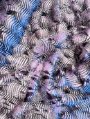 60" Feather Shaggy Faux Fur - Lavender / Brown - Soft Long Pile Thick Faux Fur Fabric By Yard