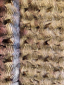 60" Feather Shaggy Faux Fur - Lavender / Brown - Soft Long Pile Thick Faux Fur Fabric By Yard