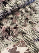 60" Feather Shaggy Faux Fur - Lavender / Brown - Soft Long Pile Thick Faux Fur Fabric By Yard