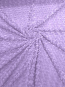 Minky Rose Swirl Fabric - Lavender - 58" Blossom Ball Rosebud Plush Fur Soft Fabric By Yard