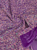 58/60" Velvet Sequins Stretch Fabric - Lavender / Pink Iridescent - Velvet Sequins 2 Way Stretch Sold By Yard