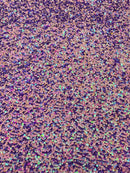 58/60" Velvet Sequins Stretch Fabric - Lavender / Pink Iridescent - Velvet Sequins 2 Way Stretch Sold By Yard