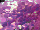 Jumbo Oval Sequins Fabric -  Iridescent Oval Shape Teardrop Sequins Fabric By The Yard (Pick Color)