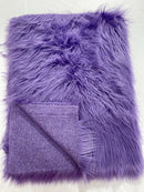 60" Solid Shaggy Faux Fur - Lavender - Long Pile Luxury Shaggy Soft Faux Fur Fabric By Yard