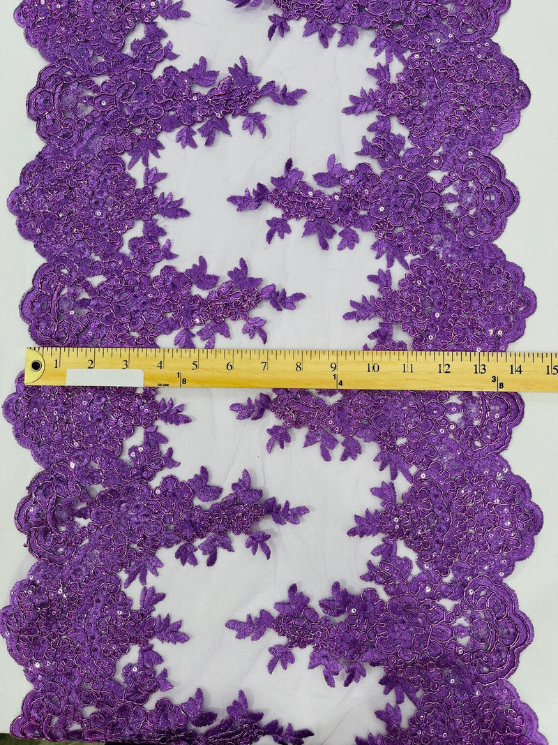 15" Floral Metallic Pattern Lace Table Runner - Metallic Table Runner Sold By Yard