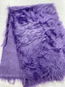 60" Solid Shaggy Faux Fur - Lavender - Long Pile Luxury Shaggy Soft Faux Fur Fabric By Yard