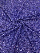 58/60" Velvet Sequins Stretch Fabric - Lavender - Velvet Sequins 2 Way Stretch By Yard