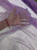 Glitter Lace Mesh Fabric - Lavender - Shimmer Glitter Dot Design on Mesh Lace By Yard