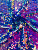 Oval Jumbo Paillette Sequins - Lavender - Big Oval Paillette Sequins Design Fabric By Yard