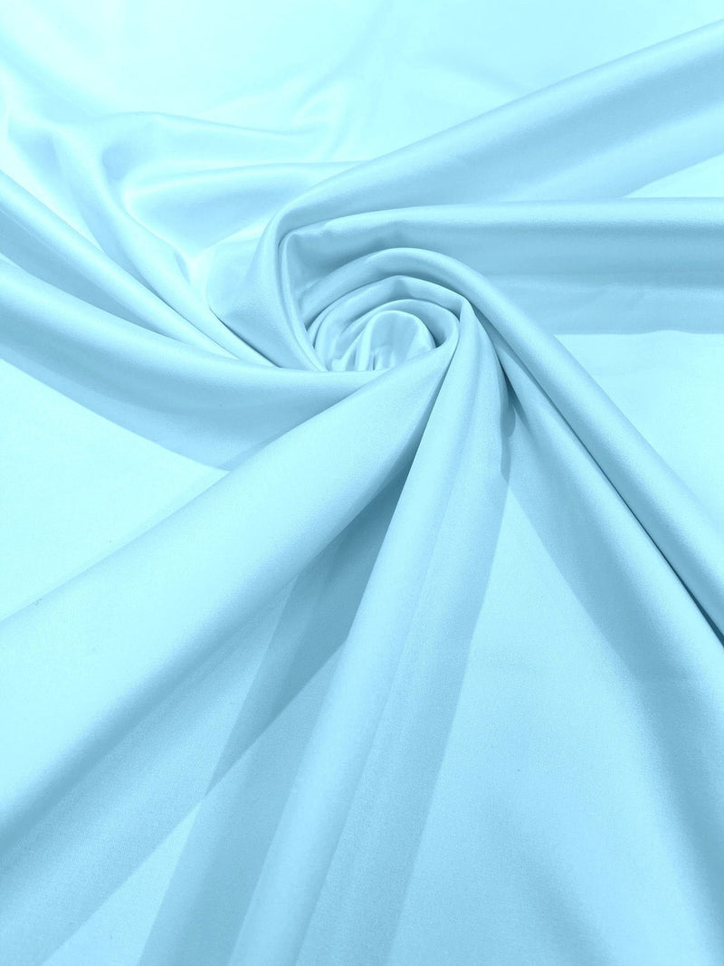 Matte L'Amour Stretch Satin - Light Blue - Stretch Satin Fabric For Bridal, Prom Dress Sold By Yard