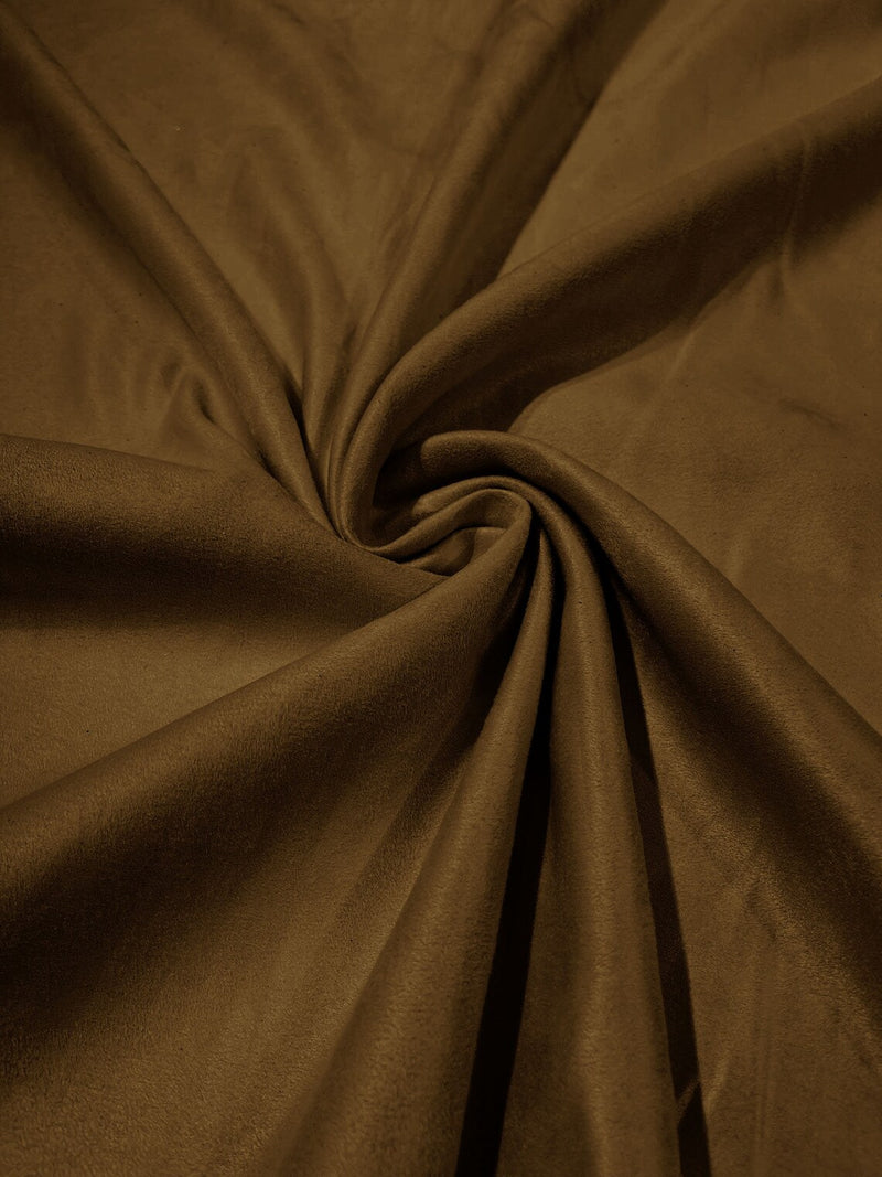 58" Faux Micro Suede Fabric - Light Brown - Polyester Micro Suede Fabric for Upholstery / Crafts / Costume By Yard