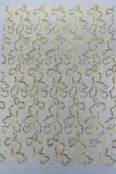 Flower Plant Sequins Fabric - Light Gold - Embroidered Sequins On Flower Pattern Lace By Yard