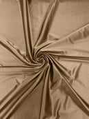 60" Shiny Heavy Satin Fabric - Light Gold - Stretch Satin Shiny Heavy Fabric Sold By Yard