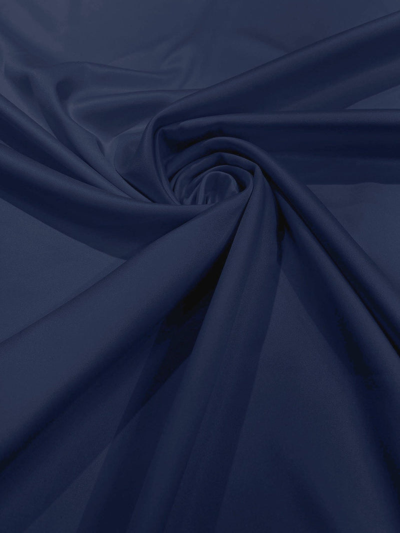 Navy Blue Satin Fabric - by the Yard
