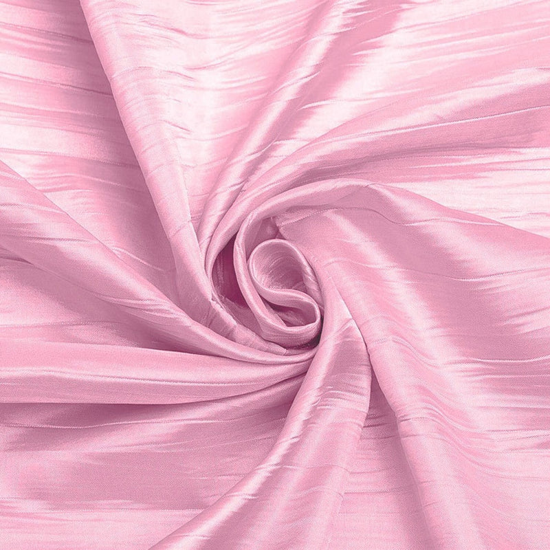 Crushed Taffeta Fabric - Light Pink - 54" Wide Crushed Taffeta Creased Fabric Sold by Yard
