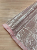 60" Metallic Foil Fabric - Light Pink / Silver - 4 Way Stretch Spandex Foggy Foil Shiny Metallic Fabric by Yard