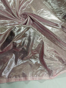 60" Metallic Foil Fabric - Light Pink / Silver - 4 Way Stretch Spandex Foggy Foil Shiny Metallic Fabric by Yard