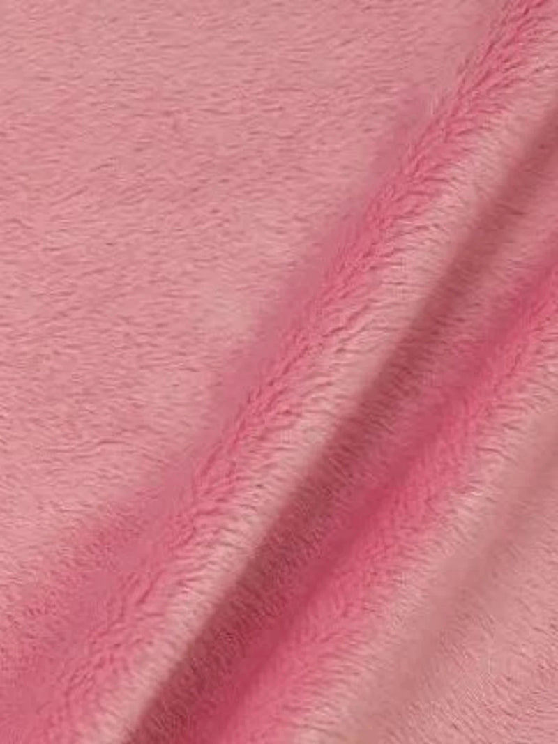 Soft Minky Faux Fur 3.mm Fabric - Light Pink - 60" Soft Minky Blanket Fabric by the Yard