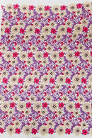 Multi-Color Guipure Lace Fabric - Lilac / Pink - Floral Lace Fabric Sold by The Yard