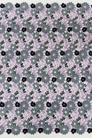 Multi-Color Guipure Lace Fabric - Lilac / Silver / Black - Floral Lace Fabric Sold by The Yard