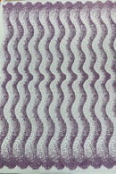 Mermaid Scales Bead Design - Lilac - Mermaid Sequins Bead Design Mesh Fabric by yard