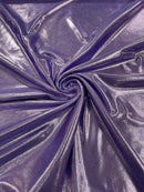 60" Metallic Foil Fabric - Lilac - 4 Way Stretch Spandex Foggy Foil Shiny Metallic Fabric by Yard