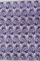 Butterflies Swirl Design - Lilac -  Metallic Sequins Butterflies on Lace Fabric By Yard
