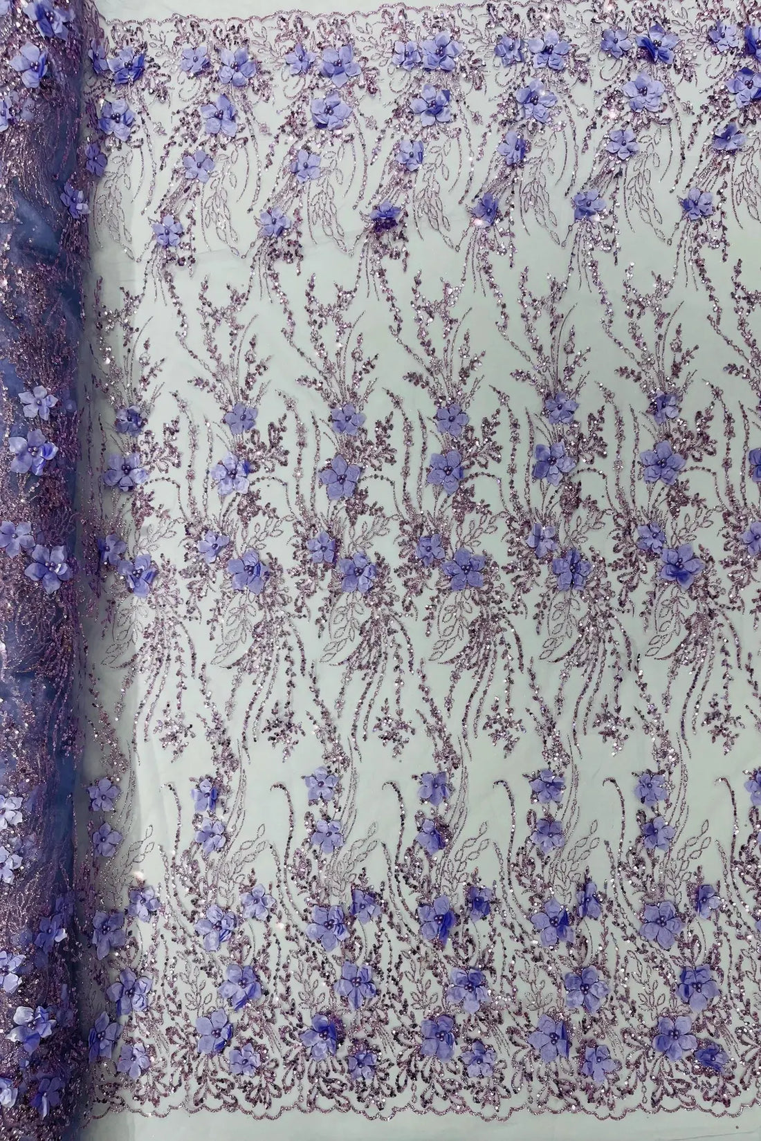 Free Worldwide Delivery Furnishing Fabric Glitter Upholstery Furnishing Pattern Fabric Small store Floral In Purple Pink Silver - Sold By 1 Metre