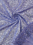 Beaded Sequins Pearl Fabric - Lilac - Embroidered Pearl Beads and Sequins on Lace By Yard