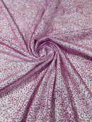Glitter Dots Mesh Fabric - Lilac - Shiny 60" Mesh Sheer Fabric Sold By The Yard