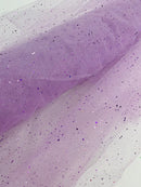 Sparkle Tulle Glitter Fabric - Lilac - Tulle Fabric with Sparkle Glitter Sold By Yard
