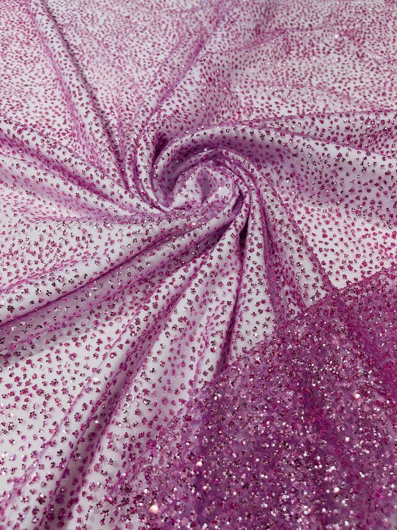 Glitter Dots Mesh Fabric - Lilac - Shiny 60" Mesh Sheer Fabric Sold By The Yard