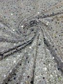 Pearl Sequins Heavy Fabric - Lilac - Heavy Duty Handmade Embroidery Lace Sequins By Yard