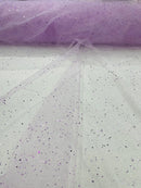 Sparkle Tulle Glitter Fabric - Lilac - Tulle Fabric with Sparkle Glitter Sold By Yard