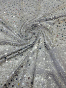 Pearl Sequins Heavy Fabric - Lilac - Heavy Duty Handmade Embroidery Lace Sequins By Yard