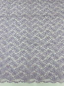 Pearls and Sequins Floral Fabric - Lilac - Embroidered Beaded Sequins Fabric Lace By Yard