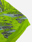 Olivia Sequins Design - Lime / Aqua / Silver - 4 Way Stretch Multi Color Sequin Fabric on Mesh Sold By Yard