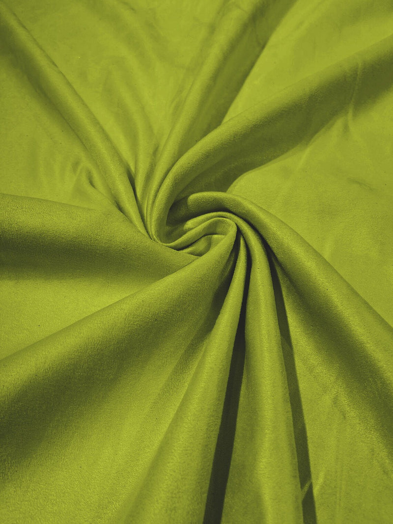 58" Faux Micro Suede Fabric - Lime Green - Polyester Micro Suede Fabric for Upholstery / Crafts / Costume By Yard